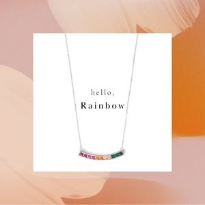 💫 Rhodium Plated Rainbow CZ Necklace